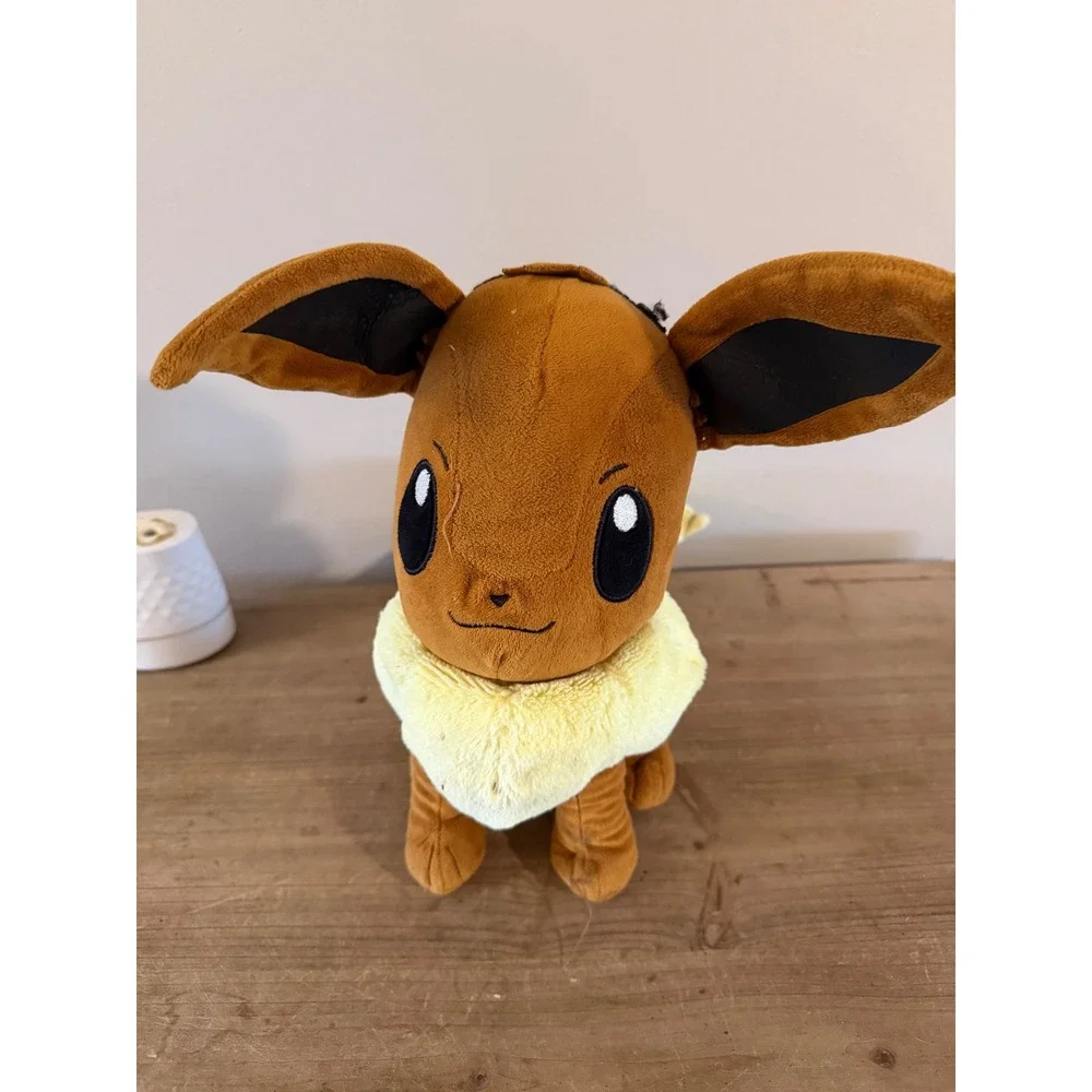 Pokemon Eevee Plush Stuffed Animal with Hidden Zipper Pouch Brown‎ 10 Inch